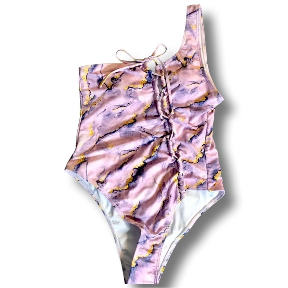 🌞Shein Single Shoulder One Piece Swimsuit L